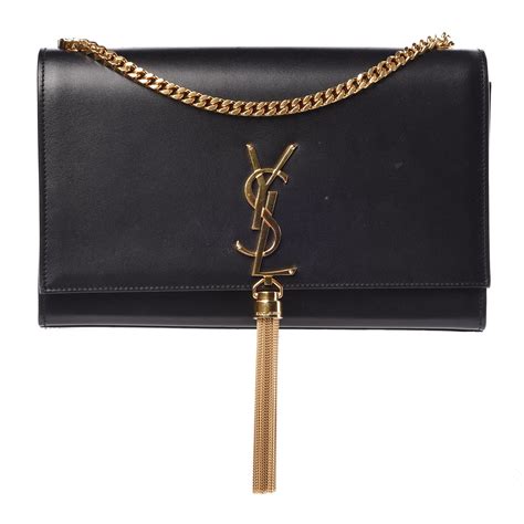 ysl classic medium kate tassel satchel in black leather|SAINT LAURENT Smooth Calfskin Medium Classic .